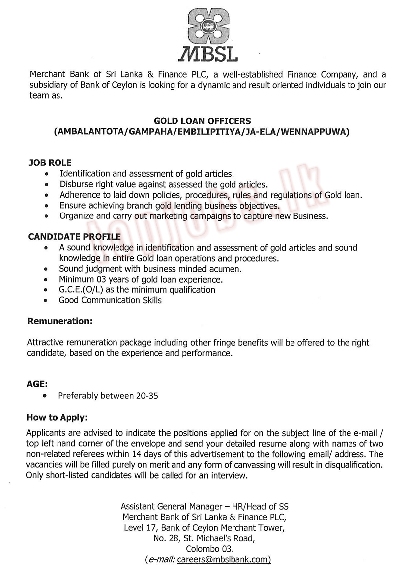 merchant-bank-of-sri-lanka-gold-loan-officers-jobs-vacancies-application